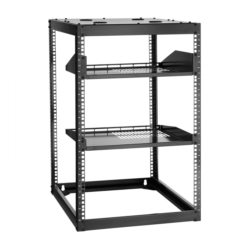 Rack δικτύου VEVOR 16U ανοιχτού πλαισίου, βάθους 585 mm, επιτοίχιο ή επιδαπέδιο, βαρέως τύπου 4 θέσεων, με αεριζόμενα ράφια και υλικό στήριξης, χωράει όλο τον εξοπλισμό δικτύωσης IT και τον εξοπλισμό AV. Rack δικτύου VEVOR 16U ανοιχτού πλαισίου, βάθους 585 mm, επιτοίχιο ή επιδαπέδιο, βαρέως τύπου 4 θέσεων, με αεριζόμενα ράφια και υλικό στήριξης, χωράει όλο τον εξοπλισμό δικτύωσης IT και τον εξοπλισμό AV.