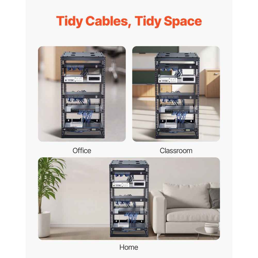 Rack δικτύου VEVOR 20U ανοιχτού πλαισίου, βάθους 585 mm, επιτοίχιο ή επιδαπέδιο, βαρέως τύπου 4 θέσεων, με αεριζόμενα ράφια και υλικό στήριξης, χωράει όλο τον εξοπλισμό δικτύωσης IT και τον εξοπλισμό AV. Rack δικτύου VEVOR 20U ανοιχτού πλαισίου, βάθους 585 mm, επιτοίχιο ή επιδαπέδιο, βαρέως τύπου 4 θέσεων, με αεριζόμενα ράφια και υλικό στήριξης, χωράει όλο τον εξοπλισμό δικτύωσης IT και τον εξοπλισμό AV.