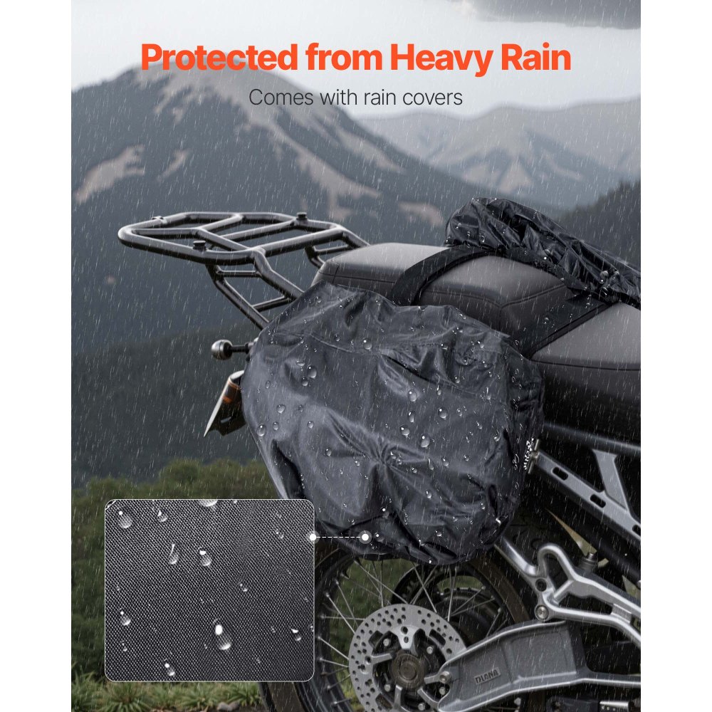 Τσάντα σέλας μοτοσικλέτας VEVOR, πλαϊνή τσάντα σέλας μεγάλης χωρητικότητας 30 λίτρων (15 λίτρα x 2) με αδιάβροχο κάλυμμα βροχής και ιμάντες, συμβατή με τις περισσότερες μοτοσικλέτες, τσάντα αποθήκευσης αποσκευών μοτοσικλέτας για υπαίθριες αθλητικές δραστηριότητες, μαύρη Τσάντα σέλας μοτοσικλέτας VEVOR, πλαϊνή τσάντα σέλας μεγάλης χωρητικότητας 30 λίτρων (15 λίτρα x 2) με αδιάβροχο κάλυμμα βροχής και ιμάντες, συμβατή με τις περισσότερες μοτοσικλέτες, τσάντα αποθήκευσης αποσκευών μοτοσικλέτας για υπαίθριες αθλητικές δραστηριότητες, μαύρη