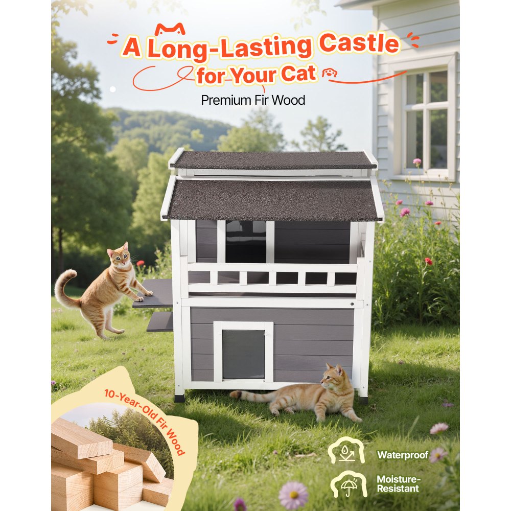 Μονωμένο σπιτάκι γάτας VEVOR, διώροφο ξύλινο καταφύγιο γάτας, μόνωση αφρού, καταφύγιο άγριας γάτας με μπαλκόνι, αδιάβροχα διαμερίσματα για γάτες εσωτερικού και εξωτερικού χώρου 1-3 γάτες το χειμώνα 84 × 75 × 82 cm Μονωμένο σπιτάκι γάτας VEVOR, διώροφο ξύλινο καταφύγιο γάτας, μόνωση αφρού, καταφύγιο άγριας γάτας με μπαλκόνι, αδιάβροχα διαμερίσματα για γάτες εσωτερικού και εξωτερικού χώρου 1-3 γάτες το χειμώνα 84 × 75 × 82 cm