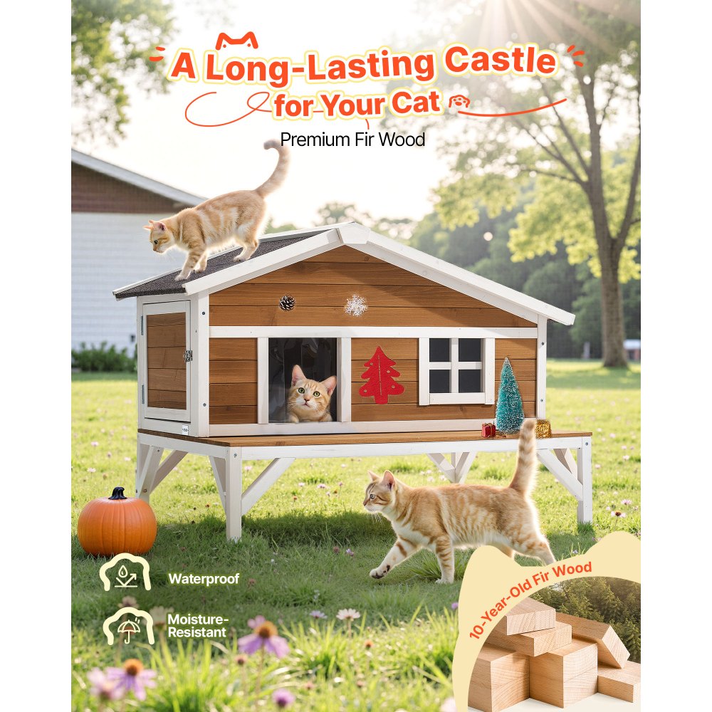 Μονωμένο σπιτάκι γάτας VEVOR, Υπερυψωμένο καταφύγιο γάτας με μόνωση αφρού σε όλη την έκταση, Ξύλινο καταφύγιο άγριας γάτας με μεγάλη πλατφόρμα, Αδιάβροχα διαμερίσματα για γάτες εσωτερικού και εξωτερικού χώρου το χειμώνα 110 x 85 x 78 cm Μονωμένο σπιτάκι γάτας VEVOR, Υπερυψωμένο καταφύγιο γάτας με μόνωση αφρού σε όλη την έκταση, Ξύλινο καταφύγιο άγριας γάτας με μεγάλη πλατφόρμα, Αδιάβροχα διαμερίσματα για γάτες εσωτερικού και εξωτερικού χώρου το χειμώνα 110 x 85 x 78 cm