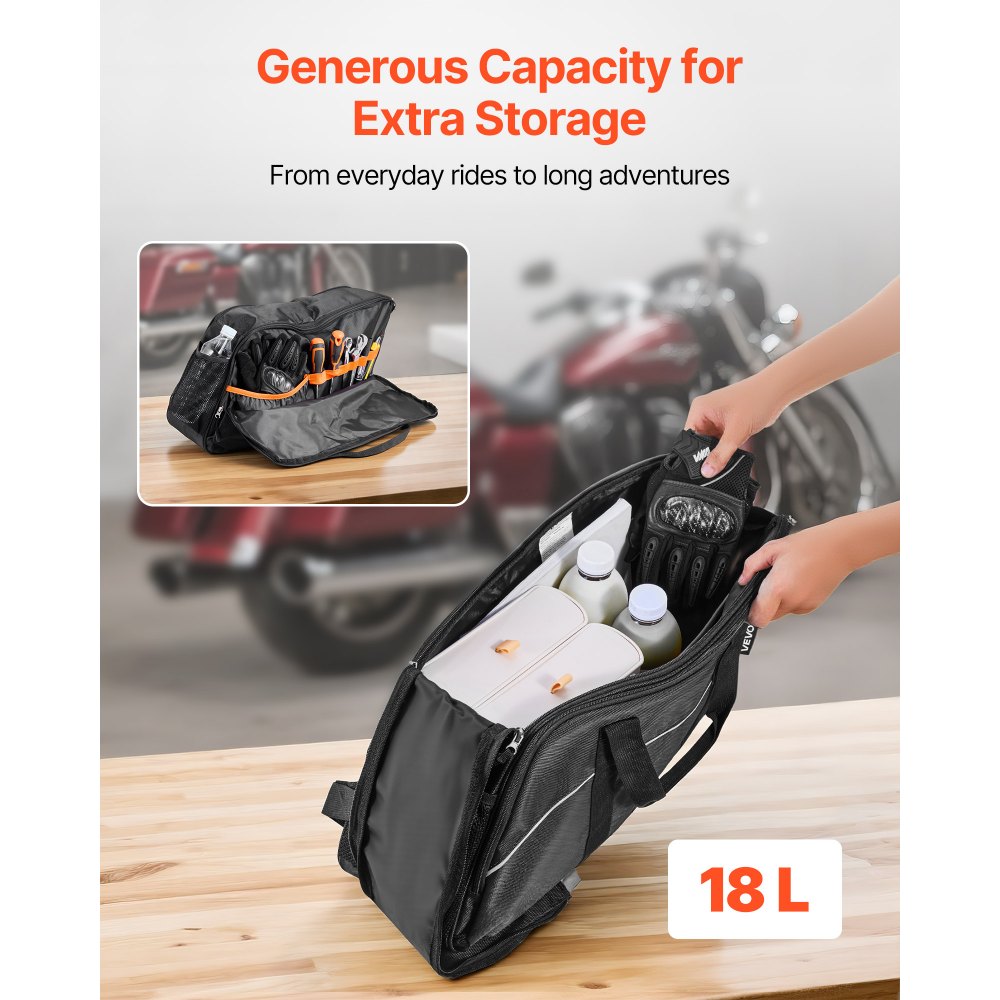 Τσάντα σέλας VEVOR για μοτοσικλέτα, 18 λίτρα, συμβατή με Harley Davidson 1993-2022 Touring Road/Street Glide/Electra Glide/Road King, μαύρη Τσάντα σέλας VEVOR για μοτοσικλέτα, 18 λίτρα, συμβατή με Harley Davidson 1993-2022 Touring Road/Street Glide/Electra Glide/Road King, μαύρη