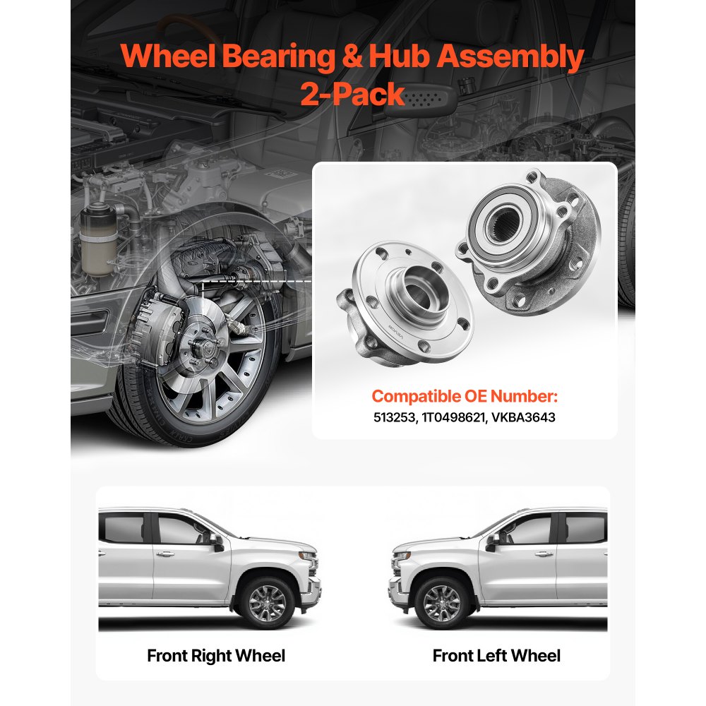 VEVOR 2 τεμάχια συγκρότημα ρουλεμάν μπροστινού τροχού & πλήμνης κατάλληλο για Audi Q3 Komfort Premium Plus Sport Utility 4θυρο Volkswagen Beetle Coast Cabrio 2θυρο 2.0L OEM 513253, Σετ συγκροτήματος ρουλεμάν πλήμνης τροχού VEVOR 2 τεμάχια συγκρότημα ρουλεμάν μπροστινού τροχού & πλήμνης κατάλληλο για Audi Q3 Komfort Premium Plus Sport Utility 4θυρο Volkswagen Beetle Coast Cabrio 2θυρο 2.0L OEM 513253, Σετ συγκροτήματος ρουλεμάν πλήμνης τροχού