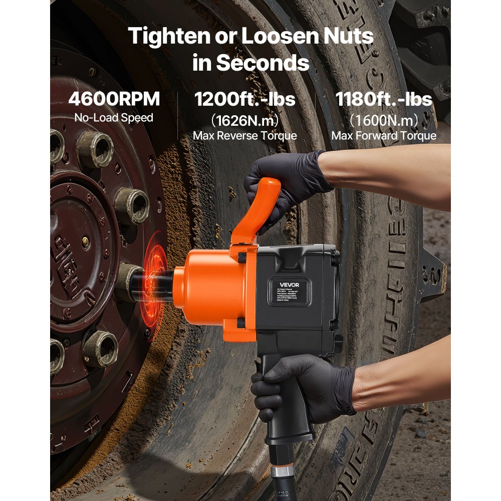 Κλειδί αέρος VEVOR 1 ίντσας, πιστόλι αέρος διπλού σφυριού, αντίστροφη ροπή έως 1626N.m, πνευματικό κλειδί 6 ταχυτήτων 4600RPM για επισκευές και συντήρηση βαρέων αυτοκινήτων Κλειδί αέρος VEVOR 1 ίντσας, πιστόλι αέρος διπλού σφυριού, αντίστροφη ροπή έως 1626N.m, πνευματικό κλειδί 6 ταχυτήτων 4600RPM για επισκευές και συντήρηση βαρέων αυτοκινήτων