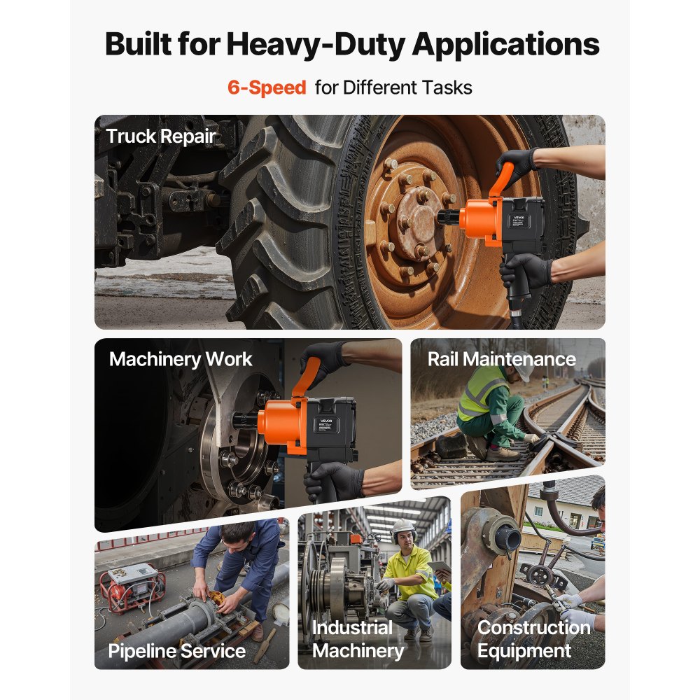 Κλειδί αέρος VEVOR 1 ίντσας, πιστόλι αέρος διπλού σφυριού, αντίστροφη ροπή έως 1626N.m, πνευματικό κλειδί 6 ταχυτήτων 4600RPM για επισκευές και συντήρηση βαρέων αυτοκινήτων Κλειδί αέρος VEVOR 1 ίντσας, πιστόλι αέρος διπλού σφυριού, αντίστροφη ροπή έως 1626N.m, πνευματικό κλειδί 6 ταχυτήτων 4600RPM για επισκευές και συντήρηση βαρέων αυτοκινήτων