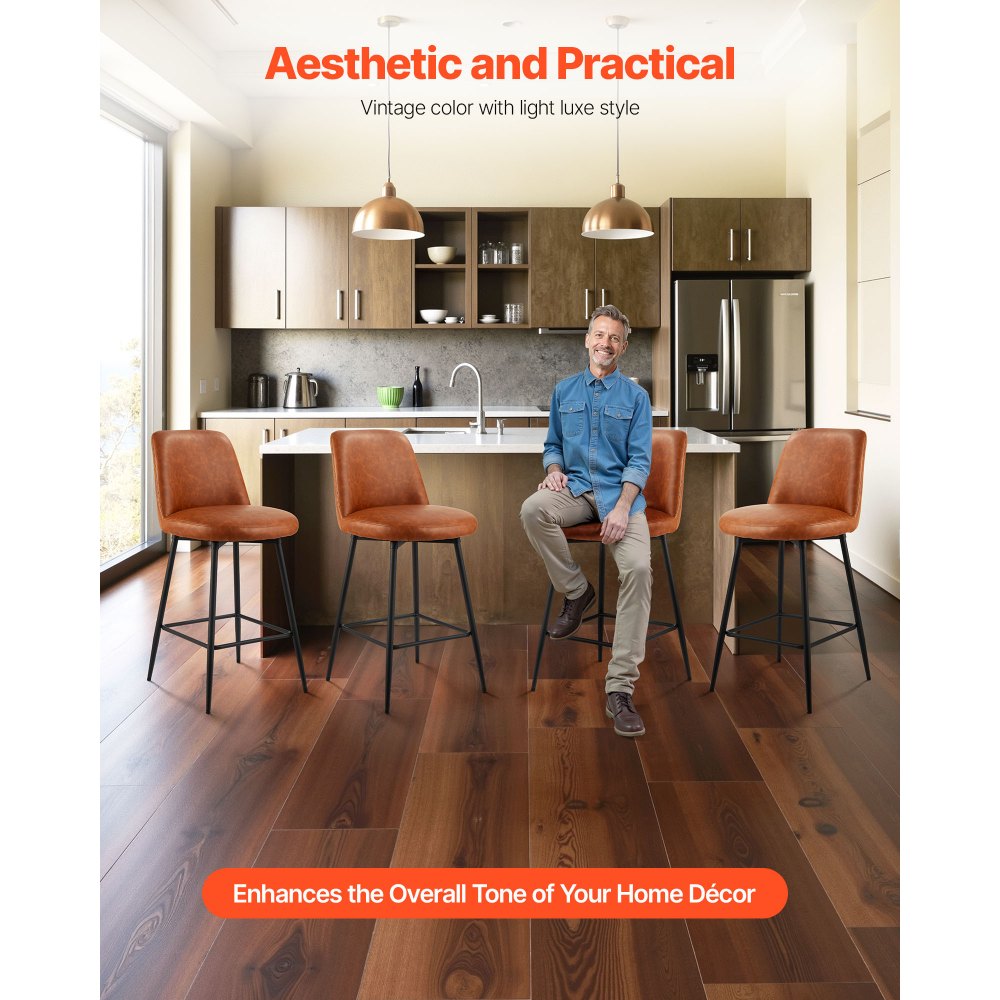 Σετ 2 σκαμπό μπαρ VEVOR, σκαμπό μπαρ με περιστρεφόμενο ύψος πάγκου 69cm, μοντέρνο σκαμπό μπαρ από δέρμα PU με πλάτη και μεταλλικά πόδια, καρέκλα μπαρ χωρίς μπράτσα, σκαμπό μπαρ νησίδας για κουζίνα, τραπεζαρία, καφέ Σετ 2 σκαμπό μπαρ VEVOR, σκαμπό μπαρ με περιστρεφόμενο ύψος πάγκου 69cm, μοντέρνο σκαμπό μπαρ από δέρμα PU με πλάτη και μεταλλικά πόδια, καρέκλα μπαρ χωρίς μπράτσα, σκαμπό μπαρ νησίδας για κουζίνα, τραπεζαρία, καφέ