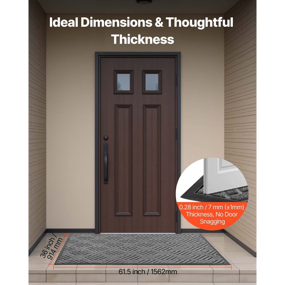 Πατάκι εισόδου VEVOR, 1562 x 914 mm Εμπορικό πατάκι δαπέδου για εσωτερικούς και εξωτερικούς χώρους, Μοντέρνο κομψό χαλί με υπόστρωμα TPE, Βαρέως τύπου πλενόμενο βιομηχανικό χαλί εισόδου για διάδρομο, μπαλκόνι, γκαράζ, γκρι Πατάκι εισόδου VEVOR, 1562 x 914 mm Εμπορικό πατάκι δαπέδου για εσωτερικούς και εξωτερικούς χώρους, Μοντέρνο κομψό χαλί με υπόστρωμα TPE, Βαρέως τύπου πλενόμενο βιομηχανικό χαλί εισόδου για διάδρομο, μπαλκόνι, γκαράζ, γκρι