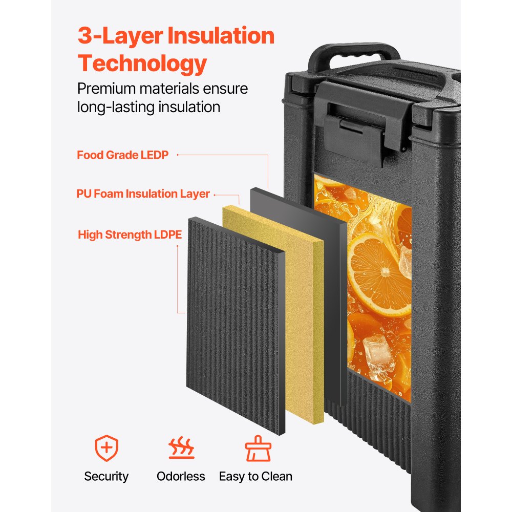 Μονωμένος Διανομέας Ποτών VEVOR, Σερβιτόρος Ζεστών και Κρύων Ροφημάτων 5 Gal/19L με Κρουνό & Λαβή, Θερμικός Διανομέας Ποτών Ψυγείο Ποιότητας Τροφίμων για Τσάι, Καφέ, Νερό σε Καφετέριες & Εστιατόρια, Συσκευασία των 2, Μαύρο Μονωμένος Διανομέας Ποτών VEVOR, Σερβιτόρος Ζεστών και Κρύων Ροφημάτων 5 Gal/19L με Κρουνό & Λαβή, Θερμικός Διανομέας Ποτών Ψυγείο Ποιότητας Τροφίμων για Τσάι, Καφέ, Νερό σε Καφετέριες & Εστιατόρια, Συσκευασία των 2, Μαύρο