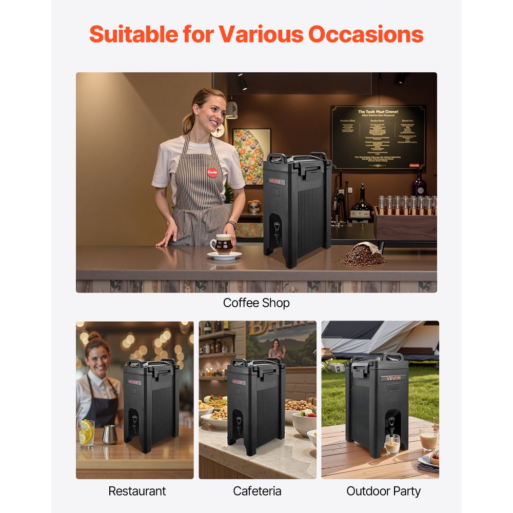Μονωμένος Διανομέας Ποτών VEVOR, Σερβιτόρος Ζεστών και Κρύων Ροφημάτων 5 Gal/19L με Κρουνό & Λαβή, Θερμικός Διανομέας Ποτών Ψυγείο Ποιότητας Τροφίμων για Τσάι, Καφέ, Νερό σε Καφετέριες & Εστιατόρια, Συσκευασία των 2, Μαύρο Μονωμένος Διανομέας Ποτών VEVOR, Σερβιτόρος Ζεστών και Κρύων Ροφημάτων 5 Gal/19L με Κρουνό & Λαβή, Θερμικός Διανομέας Ποτών Ψυγείο Ποιότητας Τροφίμων για Τσάι, Καφέ, Νερό σε Καφετέριες & Εστιατόρια, Συσκευασία των 2, Μαύρο