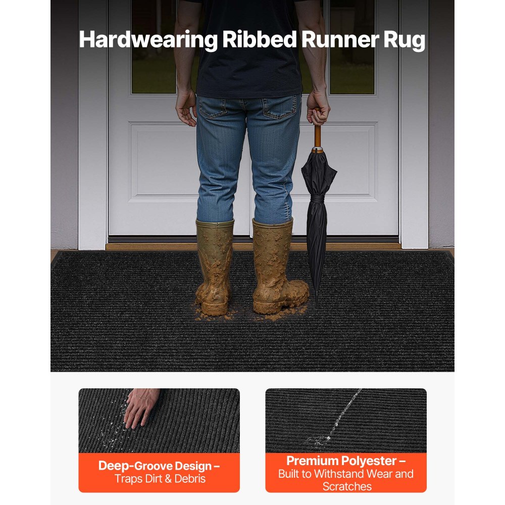 Πατάκι εισόδου VEVOR, 1829 x 1219 mm, εμπορικό πατάκι δαπέδου για εσωτερικούς και εξωτερικούς χώρους, κομψό ριγέ βιομηχανικό χαλί με επένδυση PVC, βαρέως τύπου πλενόμενο χαλί εισόδου για διάδρομο, μπαλκόνι, γκαράζ, γκρι Πατάκι εισόδου VEVOR, 1829 x 1219 mm, εμπορικό πατάκι δαπέδου για εσωτερικούς και εξωτερικούς χώρους, κομψό ριγέ βιομηχανικό χαλί με επένδυση PVC, βαρέως τύπου πλενόμενο χαλί εισόδου για διάδρομο, μπαλκόνι, γκαράζ, γκρι