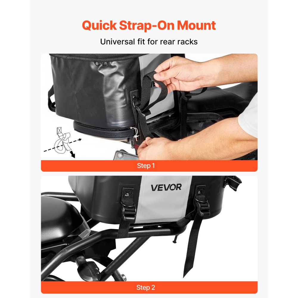 Τσάντα πίσω καθίσματος μοτοσικλέτας VEVOR, τσάντα πίσω καθίσματος μοτοσικλέτας 28 λίτρων με αδιάβροχο ύφασμα, τσάντα αποσκευών μοτοσικλέτας για υπαίθριες αθλητικές δραστηριότητες, τσάντα πορτμπαγκάζ με τσέπη και ρυθμιζόμενη αγκράφα, πίσω σχάρες γενικής χρήσης, μαύρη Τσάντα πίσω καθίσματος μοτοσικλέτας VEVOR, τσάντα πίσω καθίσματος μοτοσικλέτας 28 λίτρων με αδιάβροχο ύφασμα, τσάντα αποσκευών μοτοσικλέτας για υπαίθριες αθλητικές δραστηριότητες, τσάντα πορτμπαγκάζ με τσέπη και ρυθμιζόμενη αγκράφα, πίσω σχάρες γενικής χρήσης, μαύρη