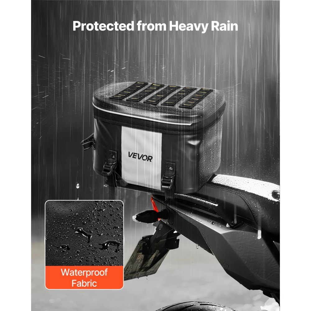 Τσάντα πίσω καθίσματος μοτοσικλέτας VEVOR, τσάντα πίσω καθίσματος μοτοσικλέτας 28 λίτρων με αδιάβροχο ύφασμα, τσάντα αποσκευών μοτοσικλέτας για υπαίθριες αθλητικές δραστηριότητες, τσάντα πορτμπαγκάζ με τσέπη και ρυθμιζόμενη αγκράφα, πίσω σχάρες γενικής χρήσης, μαύρη Τσάντα πίσω καθίσματος μοτοσικλέτας VEVOR, τσάντα πίσω καθίσματος μοτοσικλέτας 28 λίτρων με αδιάβροχο ύφασμα, τσάντα αποσκευών μοτοσικλέτας για υπαίθριες αθλητικές δραστηριότητες, τσάντα πορτμπαγκάζ με τσέπη και ρυθμιζόμενη αγκράφα, πίσω σχάρες γενικής χρήσης, μαύρη
