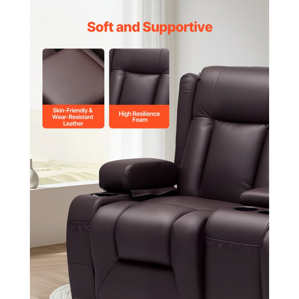 Καναπές-Διθέσιος καναπές VEVOR με ανάκλιση, Καναπές-Διθέσιος καναπές με χειροκίνητη ανάκλιση και κεντρική κονσόλα, Καναπές-Δερμάτινος καναπές PU με θύρες USB, ποτηροθήκες και τσάντες αποθήκευσης, Διπλή πολυθρόνα-διθέσιος για σαλόνι/τροχόσπιτο, καφέ Καναπές-Διθέσιος καναπές VEVOR με ανάκλιση, Καναπές-Διθέσιος καναπές με χειροκίνητη ανάκλιση και κεντρική κονσόλα, Καναπές-Δερμάτινος καναπές PU με θύρες USB, ποτηροθήκες και τσάντες αποθήκευσης, Διπλή πολυθρόνα-διθέσιος για σαλόνι/τροχόσπιτο, καφέ