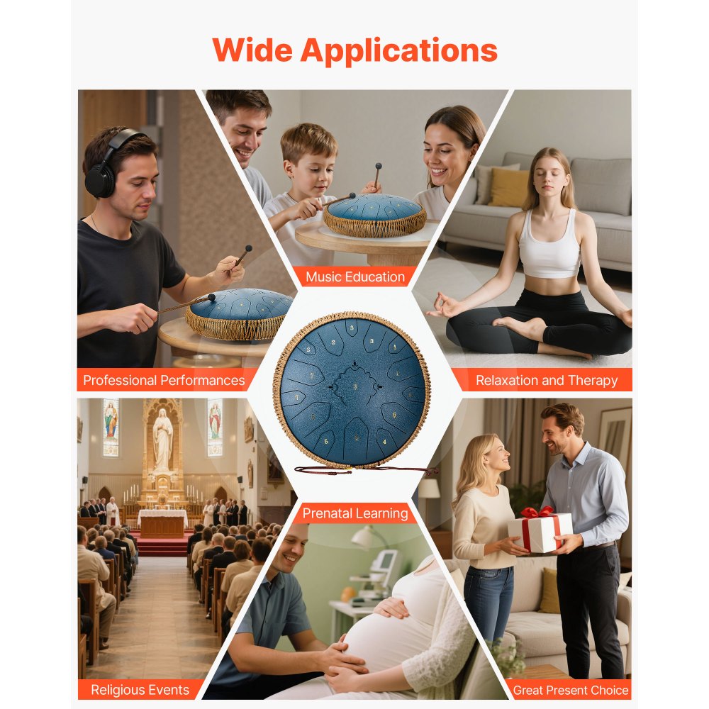 VEVOR Ατσάλινο Τύμπανο με Γλώσσα, 33cm 15 Νότες Τύμπανο Βροχής για Εξωτερικό Κήπο, Μουσικά Τύμπανα σε Ντο Μείζονα με Βιβλίο Μουσικής & Σφυράκια, Κρουστά Όργανα για Διαλογισμό Γιόγκα για Αρχάριους, Μουσική Εκπαίδευση, Μπλε Ναυτικό VEVOR Ατσάλινο Τύμπανο με Γλώσσα, 33cm 15 Νότες Τύμπανο Βροχής για Εξωτερικό Κήπο, Μουσικά Τύμπανα σε Ντο Μείζονα με Βιβλίο Μουσικής & Σφυράκια, Κρουστά Όργανα για Διαλογισμό Γιόγκα για Αρχάριους, Μουσική Εκπαίδευση, Μπλε Ναυτικό