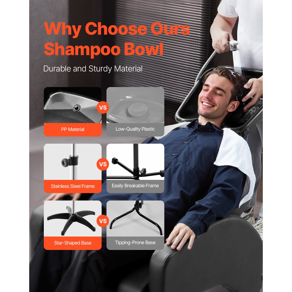 Φορητό μπολ σαμπουάν VEVOR, νιπτήρας σαμπουάν με ρυθμιζόμενο ύψος και γωνία, νιπτήρας κομμωτηρίου με σωλήνα αποστράγγισης και βάση στήριξης σε σχήμα αστεριού για κουρείο ομορφιάς και σπα στο σπίτι Φορητό μπολ σαμπουάν VEVOR, νιπτήρας σαμπουάν με ρυθμιζόμενο ύψος και γωνία, νιπτήρας κομμωτηρίου με σωλήνα αποστράγγισης και βάση στήριξης σε σχήμα αστεριού για κουρείο ομορφιάς και σπα στο σπίτι