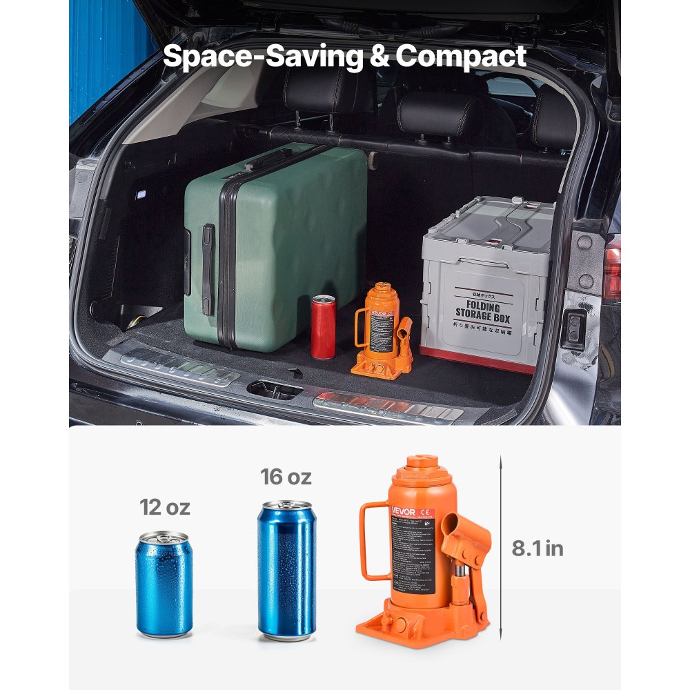 Υδραυλικός γρύλος μπουκαλιών VEVOR, χωρητικότητας 12 τόνων (26455,5 λίβρες), εμβέλεια ανύψωσης 205-400 mm, βαρέως τύπου συγκολλημένος γρύλος μπουκαλιών για αυτοκίνητα, SUV, φορτηγάκια, επισκευές αυτοκινήτων, ανελκυστήρες σπιτιού και γεωργικά μηχανήματα, πορτοκαλί Υδραυλικός γρύλος μπουκαλιών VEVOR, χωρητικότητας 12 τόνων (26455,5 λίβρες), εμβέλεια ανύψωσης 205-400 mm, βαρέως τύπου συγκολλημένος γρύλος μπουκαλιών για αυτοκίνητα, SUV, φορτηγάκια, επισκευές αυτοκινήτων, ανελκυστήρες σπιτιού και γεωργικά μηχανήματα, πορτοκαλί