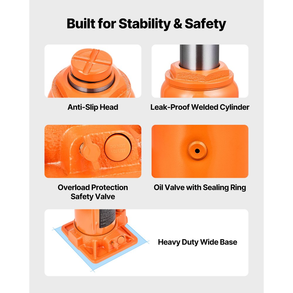 Υδραυλικός γρύλος μπουκαλιών VEVOR, χωρητικότητας 12 τόνων (26455,5 λίβρες), εμβέλεια ανύψωσης 205-400 mm, βαρέως τύπου συγκολλημένος γρύλος μπουκαλιών για αυτοκίνητα, SUV, φορτηγάκια, επισκευές αυτοκινήτων, ανελκυστήρες σπιτιού και γεωργικά μηχανήματα, πορτοκαλί Υδραυλικός γρύλος μπουκαλιών VEVOR, χωρητικότητας 12 τόνων (26455,5 λίβρες), εμβέλεια ανύψωσης 205-400 mm, βαρέως τύπου συγκολλημένος γρύλος μπουκαλιών για αυτοκίνητα, SUV, φορτηγάκια, επισκευές αυτοκινήτων, ανελκυστήρες σπιτιού και γεωργικά μηχανήματα, πορτοκαλί