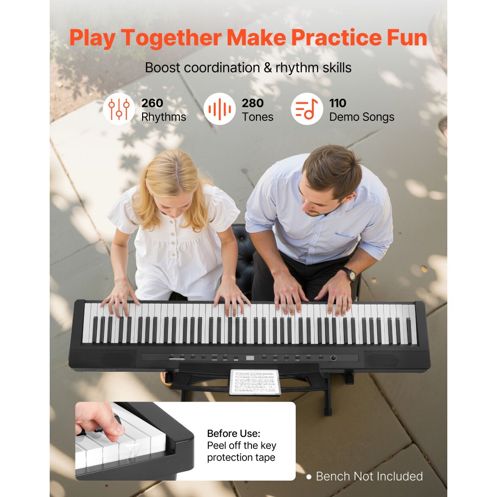 Ψηφιακό πιάνο VEVOR με βάρη, 88 πλήκτρα με πλήρη βάρη, διπλό πληκτρολόγιο και ηχεία ηλεκτρικού πιάνου με βάση X, πεντάλ Sustain, λειτουργία εγγραφής, 280 τόνοι, ασύρματη σύνδεση, για αρχάριους, μαύρο Ψηφιακό πιάνο VEVOR με βάρη, 88 πλήκτρα με πλήρη βάρη, διπλό πληκτρολόγιο και ηχεία ηλεκτρικού πιάνου με βάση X, πεντάλ Sustain, λειτουργία εγγραφής, 280 τόνοι, ασύρματη σύνδεση, για αρχάριους, μαύρο