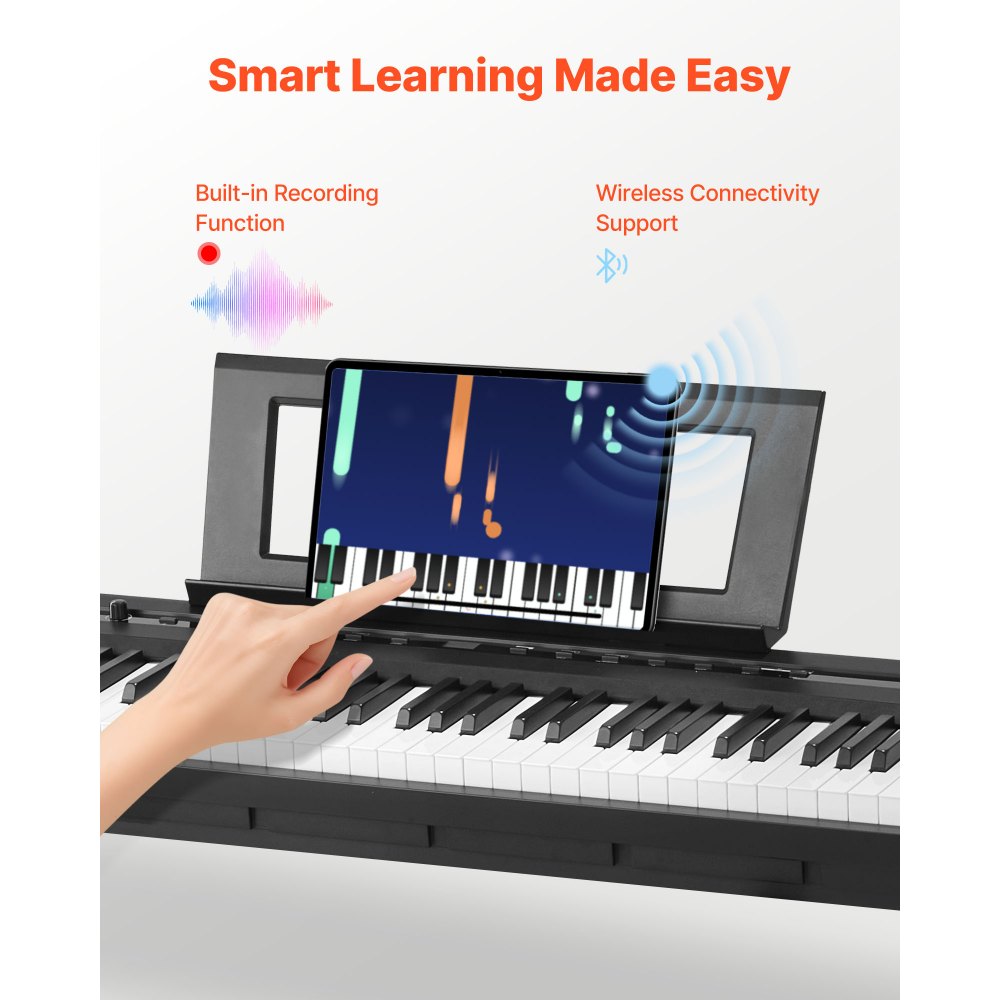 Ψηφιακό πιάνο VEVOR με βάρη, 88 πλήκτρα με πλήρη βάρη, διπλό πληκτρολόγιο και ηχεία ηλεκτρικού πιάνου με βάση X, πεντάλ Sustain, λειτουργία εγγραφής, 280 τόνοι, ασύρματη σύνδεση, για αρχάριους, μαύρο Ψηφιακό πιάνο VEVOR με βάρη, 88 πλήκτρα με πλήρη βάρη, διπλό πληκτρολόγιο και ηχεία ηλεκτρικού πιάνου με βάση X, πεντάλ Sustain, λειτουργία εγγραφής, 280 τόνοι, ασύρματη σύνδεση, για αρχάριους, μαύρο