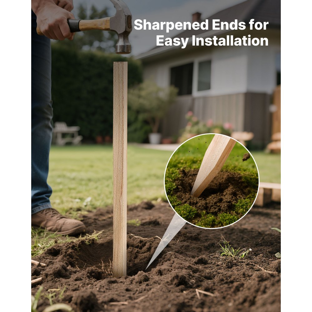 Ξύλινοι πάσσαλοι κήπου VEVOR, 25 τεμάχια 17,53×12,7×1219,2 mm Πάσσαλοι διαβάθμισης εδάφους, Πάσσαλος εδάφους κήπου με αιχμηρή μύτη, Πάσσαλος στήριξης φυτών από ξύλο ελάτης, Πινακίδες για όρια φράχτη λάσπης, γραμμές βάσης αυλής Ξύλινοι πάσσαλοι κήπου VEVOR, 25 τεμάχια 17,53×12,7×1219,2 mm Πάσσαλοι διαβάθμισης εδάφους, Πάσσαλος εδάφους κήπου με αιχμηρή μύτη, Πάσσαλος στήριξης φυτών από ξύλο ελάτης, Πινακίδες για όρια φράχτη λάσπης, γραμμές βάσης αυλής