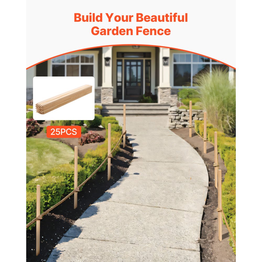 Ξύλινοι πάσσαλοι κήπου VEVOR, 25 τεμάχια 19,05×19,05×914,4 mm Πάσσαλοι διαβάθμισης εδάφους, Πάσσαλος εδάφους κήπου με αιχμηρή μύτη, Πάσσαλος στήριξης φυτών από ξύλο ελάτης, Πινακίδες για όρια φράχτη λάσπης, γραμμές βάσης αυλής Ξύλινοι πάσσαλοι κήπου VEVOR, 25 τεμάχια 19,05×19,05×914,4 mm Πάσσαλοι διαβάθμισης εδάφους, Πάσσαλος εδάφους κήπου με αιχμηρή μύτη, Πάσσαλος στήριξης φυτών από ξύλο ελάτης, Πινακίδες για όρια φράχτη λάσπης, γραμμές βάσης αυλής