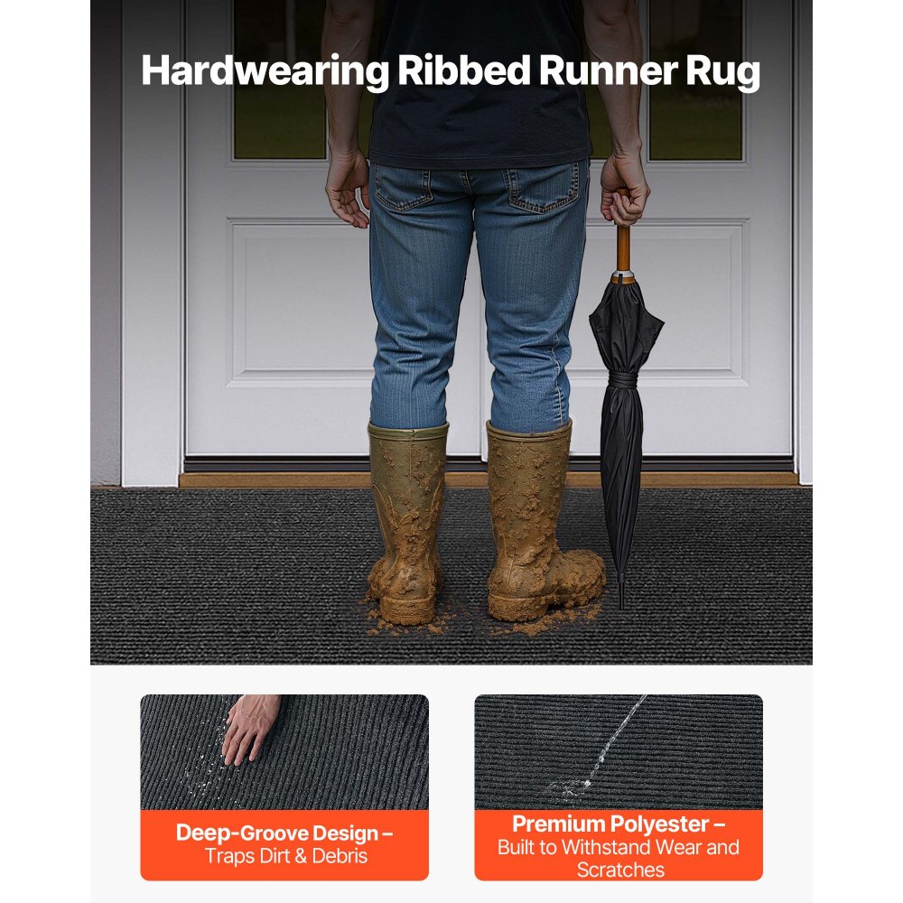 Πατάκι εισόδου VEVOR, επαγγελματικό πατάκι δαπέδου 3048 x 914 mm για εσωτερικούς και εξωτερικούς χώρους, κομψό ριγέ βιομηχανικό χαλί με επένδυση PVC, βαρέως τύπου πλενόμενο χαλί εισόδου για διάδρομο, μπαλκόνι, γκαράζ, γκρι Πατάκι εισόδου VEVOR, επαγγελματικό πατάκι δαπέδου 3048 x 914 mm για εσωτερικούς και εξωτερικούς χώρους, κομψό ριγέ βιομηχανικό χαλί με επένδυση PVC, βαρέως τύπου πλενόμενο χαλί εισόδου για διάδρομο, μπαλκόνι, γκαράζ, γκρι