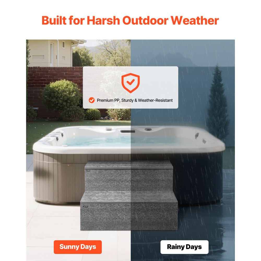 Σκαλοπάτι υδρομασάζ VEVOR, Εξωτερική σκάλα σπα με 2 σκαλοπάτια, Βαρέως τύπου υπέργεια/φουσκωτή σκάλα πισίνας HIPS πλάτους 635 mm με χωρητικότητα βάρους 272,2 kg, Πολλαπλής χρήσης για βεράντα, αίθριο, κατάστρωμα, τροχόσπιτο, γκρι γραφίτη Σκαλοπάτι υδρομασάζ VEVOR, Εξωτερική σκάλα σπα με 2 σκαλοπάτια, Βαρέως τύπου υπέργεια/φουσκωτή σκάλα πισίνας HIPS πλάτους 635 mm με χωρητικότητα βάρους 272,2 kg, Πολλαπλής χρήσης για βεράντα, αίθριο, κατάστρωμα, τροχόσπιτο, γκρι γραφίτη