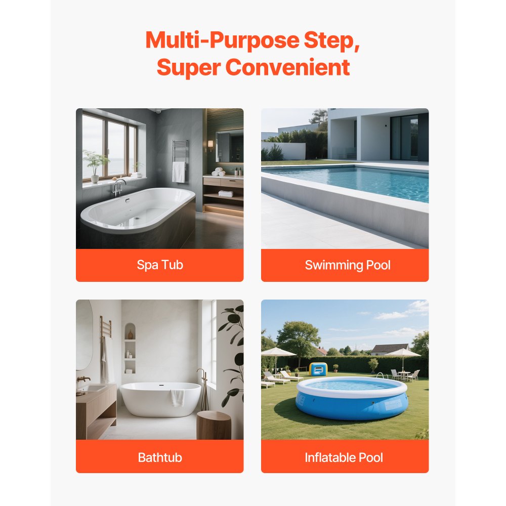 Σκαλοπάτι υδρομασάζ VEVOR, Εξωτερική σκάλα σπα με 2 σκαλοπάτια, Βαρέως τύπου υπέργεια/φουσκωτή σκάλα πισίνας HIPS πλάτους 635 mm με χωρητικότητα βάρους 272,2 kg, Πολλαπλής χρήσης για βεράντα, αίθριο, κατάστρωμα, τροχόσπιτο, γκρι γραφίτη Σκαλοπάτι υδρομασάζ VEVOR, Εξωτερική σκάλα σπα με 2 σκαλοπάτια, Βαρέως τύπου υπέργεια/φουσκωτή σκάλα πισίνας HIPS πλάτους 635 mm με χωρητικότητα βάρους 272,2 kg, Πολλαπλής χρήσης για βεράντα, αίθριο, κατάστρωμα, τροχόσπιτο, γκρι γραφίτη