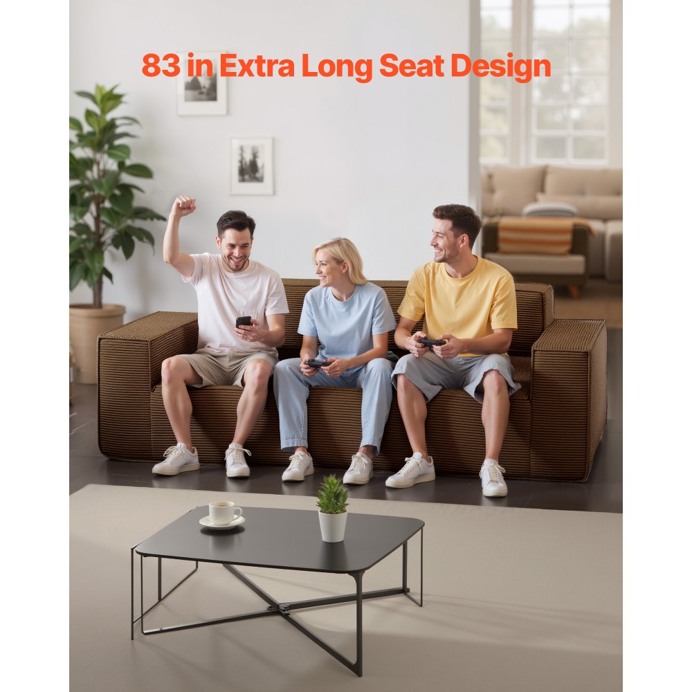 Μοντέρνος καναπές VEVOR 2110 mm, Άνετος καναπές από κορδόνι με βαθιά καθίσματα, Καναπές Cloud με φαρδιά μπράτσα, Δεν απαιτείται συναρμολόγηση, Μεγάλος βελούδινος καναπές ιδανικός για σαλόνι, υπνοδωμάτιο, διαμέρισμα και γραφείο, καφέ Μοντέρνος καναπές VEVOR 2110 mm, Άνετος καναπές από κορδόνι με βαθιά καθίσματα, Καναπές Cloud με φαρδιά μπράτσα, Δεν απαιτείται συναρμολόγηση, Μεγάλος βελούδινος καναπές ιδανικός για σαλόνι, υπνοδωμάτιο, διαμέρισμα και γραφείο, καφέ