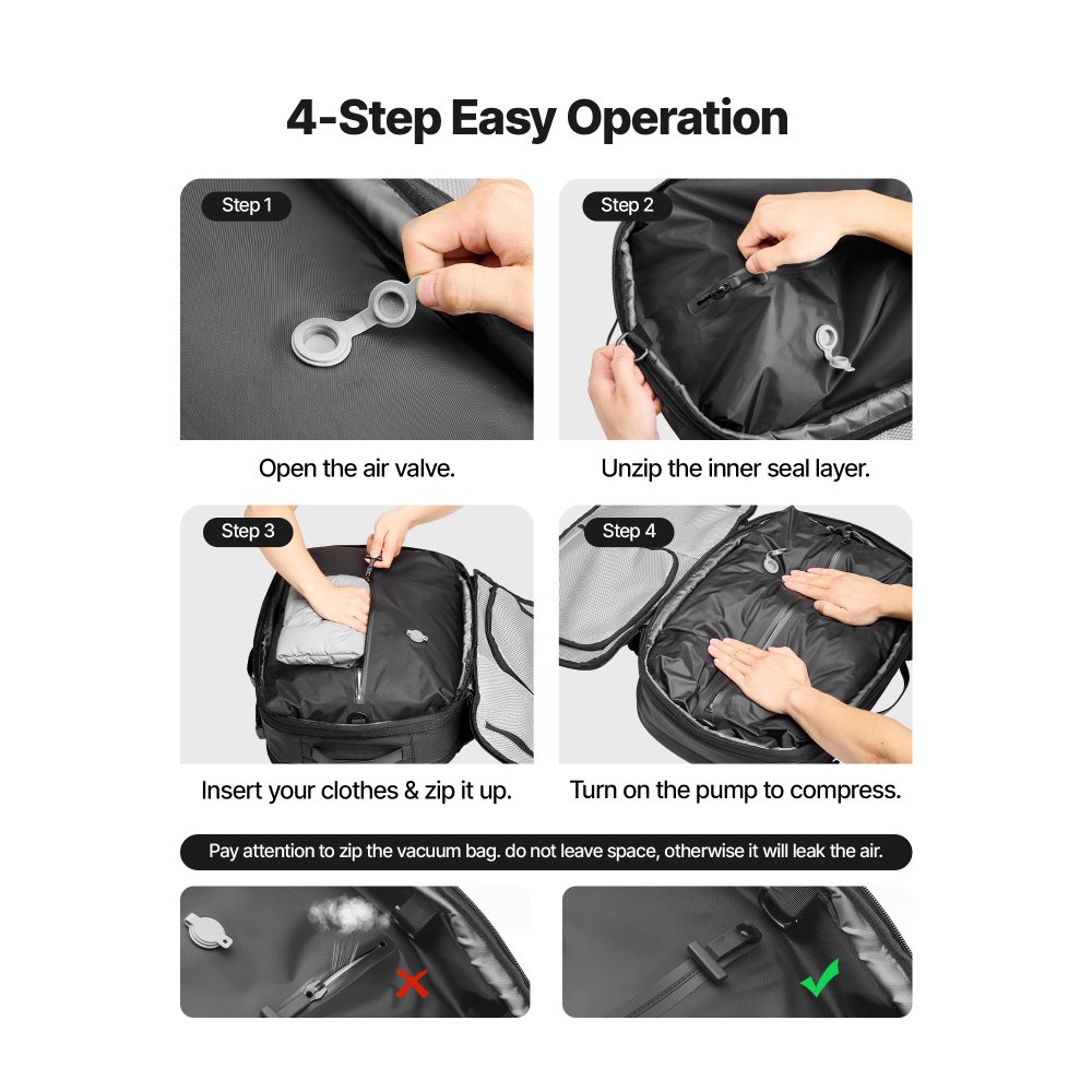 Σακίδιο ταξιδιού VEVOR κενού αέρος, 65L, επεκτεινόμενο σακίδιο ταξιδιού συμπίεσης με σφραγίδα κενού αέρος, με κλειδαριά εγκεκριμένη από την TSA, πολλαπλές τσέπες, αδιάβροχη βαλίτσα χειρός, χωρίς αντλία, μαύρο Σακίδιο ταξιδιού VEVOR κενού αέρος, 65L, επεκτεινόμενο σακίδιο ταξιδιού συμπίεσης με σφραγίδα κενού αέρος, με κλειδαριά εγκεκριμένη από την TSA, πολλαπλές τσέπες, αδιάβροχη βαλίτσα χειρός, χωρίς αντλία, μαύρο