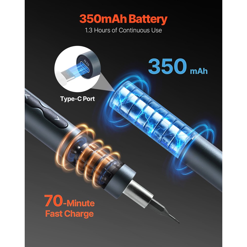 Σετ ηλεκτρικών κατσαβιδιών ακριβείας VEVOR, 48 μαγνητικές μύτες, μίνι ηλεκτρικό κατσαβίδι με μαγνητικό κουτί αποθήκευσης, ατσάλινες μύτες S2, φως LED, φόρτιση τύπου C, για επισκευή τηλεφώνων, φορητών υπολογιστών και ηλεκτρονικών ειδών Σετ ηλεκτρικών κατσαβιδιών ακριβείας VEVOR, 48 μαγνητικές μύτες, μίνι ηλεκτρικό κατσαβίδι με μαγνητικό κουτί αποθήκευσης, ατσάλινες μύτες S2, φως LED, φόρτιση τύπου C, για επισκευή τηλεφώνων, φορητών υπολογιστών και ηλεκτρονικών ειδών