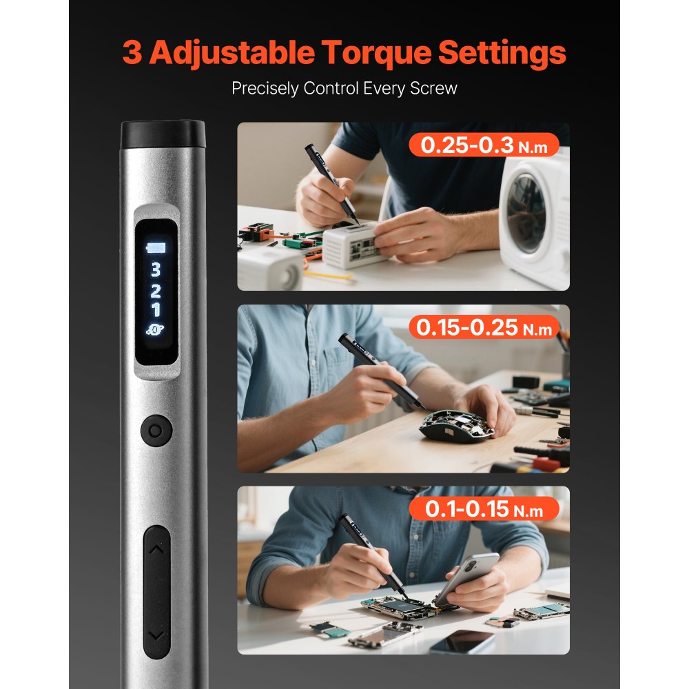 Σετ ηλεκτρικών κατσαβιδιών ακριβείας VEVOR, 52 μαγνητικές μύτες, μίνι ηλεκτρικό κατσαβίδι με μαγνητικό κουτί αποθήκευσης, ατσάλινες μύτες S2, φως LED, φόρτιση τύπου C, για επισκευή τηλεφώνων, φορητών υπολογιστών και ηλεκτρονικών ειδών Σετ ηλεκτρικών κατσαβιδιών ακριβείας VEVOR, 52 μαγνητικές μύτες, μίνι ηλεκτρικό κατσαβίδι με μαγνητικό κουτί αποθήκευσης, ατσάλινες μύτες S2, φως LED, φόρτιση τύπου C, για επισκευή τηλεφώνων, φορητών υπολογιστών και ηλεκτρονικών ειδών