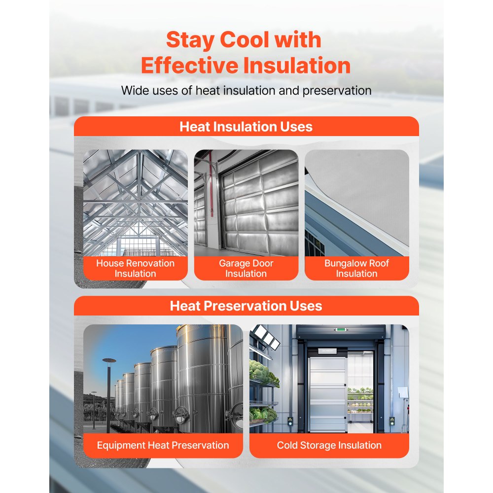 Ρολό διπλής ανακλαστικής μόνωσης VEVOR, Διάτρητο υφασμένο ύφασμα με φράγμα ακτινοβολίας, 0,15mm 76,2mx 1,22m, Θερμοανακλαστική ασπίδα διπλής όψης από φύλλο αλουμινίου, Ρολό θερμομόνωσης για στέγη τροχόσπιτου με παράθυρο Ρολό διπλής ανακλαστικής μόνωσης VEVOR, Διάτρητο υφασμένο ύφασμα με φράγμα ακτινοβολίας, 0,15mm 76,2mx 1,22m, Θερμοανακλαστική ασπίδα διπλής όψης από φύλλο αλουμινίου, Ρολό θερμομόνωσης για στέγη τροχόσπιτου με παράθυρο