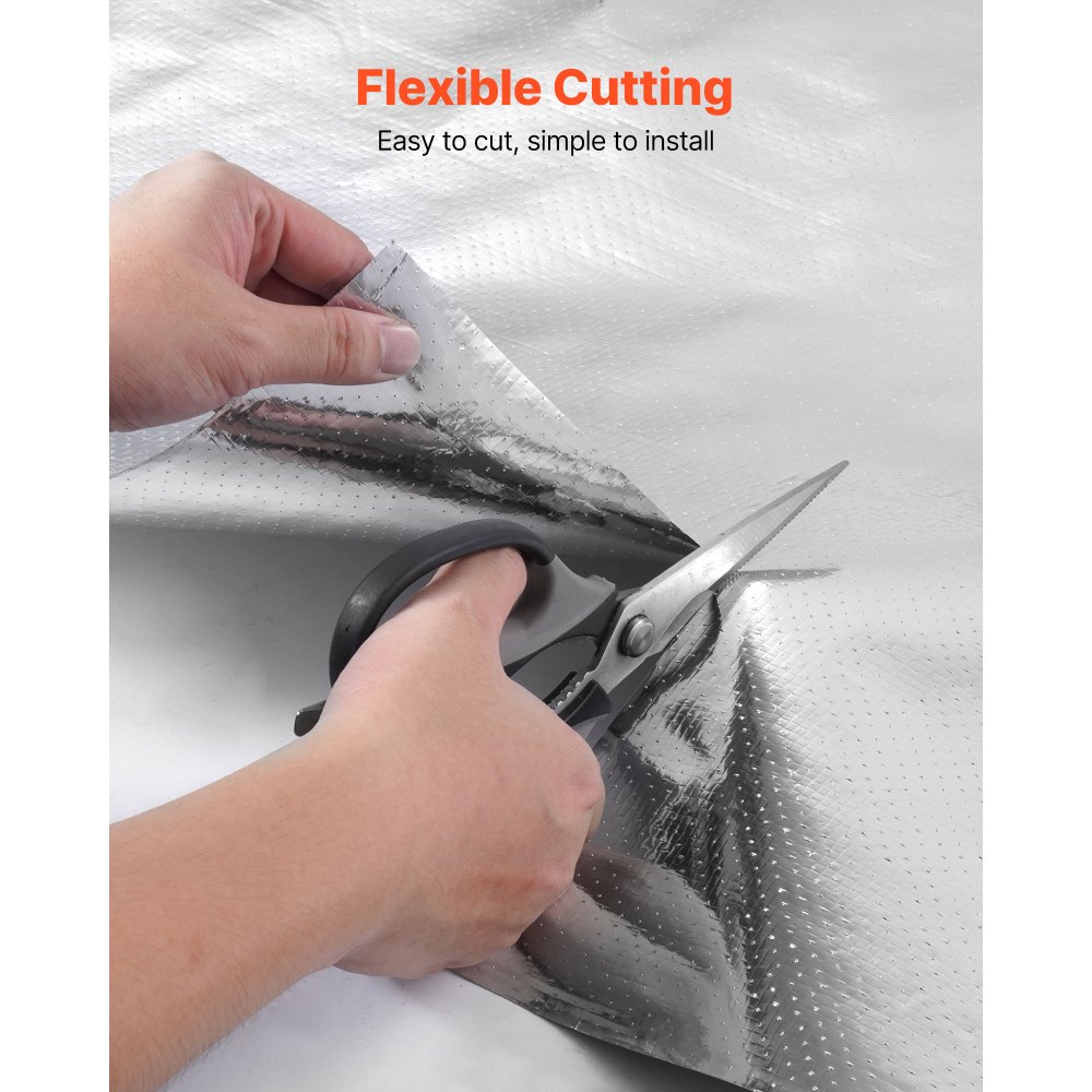 Ρολό διπλής ανακλαστικής μόνωσης VEVOR, Διάτρητο υφασμένο ύφασμα με φράγμα ακτινοβολίας, 0,15mm 38,1 m x 1,22 m, Θερμοανακλαστική ασπίδα διπλής όψης από φύλλο αλουμινίου, Ρολό θερμομόνωσης για στέγη τροχόσπιτου με παράθυρο Ρολό διπλής ανακλαστικής μόνωσης VEVOR, Διάτρητο υφασμένο ύφασμα με φράγμα ακτινοβολίας, 0,15mm 38,1 m x 1,22 m, Θερμοανακλαστική ασπίδα διπλής όψης από φύλλο αλουμινίου, Ρολό θερμομόνωσης για στέγη τροχόσπιτου με παράθυρο