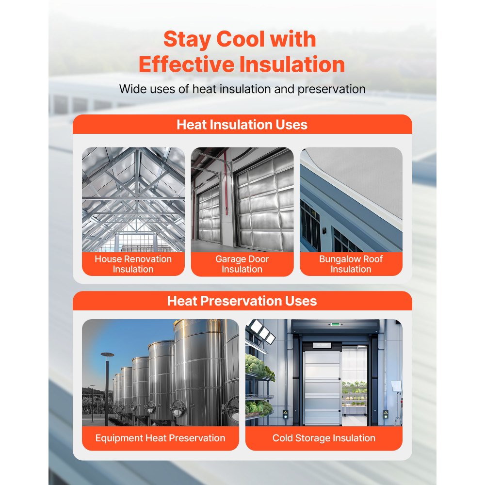 Ρολό διπλής ανακλαστικής μόνωσης VEVOR, Διάτρητο υφασμένο ύφασμα με φράγμα ακτινοβολίας, 0,15mm 38,1 m x 1,22 m, Θερμοανακλαστική ασπίδα διπλής όψης από φύλλο αλουμινίου, Ρολό θερμομόνωσης για στέγη τροχόσπιτου με παράθυρο Ρολό διπλής ανακλαστικής μόνωσης VEVOR, Διάτρητο υφασμένο ύφασμα με φράγμα ακτινοβολίας, 0,15mm 38,1 m x 1,22 m, Θερμοανακλαστική ασπίδα διπλής όψης από φύλλο αλουμινίου, Ρολό θερμομόνωσης για στέγη τροχόσπιτου με παράθυρο