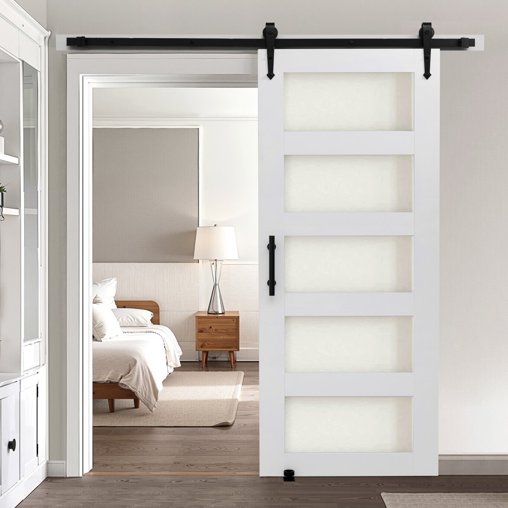 Συρόμενη Πόρτα Αχυρώνα VEVOR, 914 x 2134mm, Πάνελ και Γυαλί Υψηλής Αντοχής από MDF, Πόρτα Αχυρώνα με Κιτ Μηχανισμών, Αδιάβροχη Επιφάνεια PVC, Εύκολη Εγκατάσταση, Πλαίσιο H, Ομαλά και Αθόρυβα Συρόμενη για Σαλόνι Συρόμενη Πόρτα Αχυρώνα VEVOR, 914 x 2134mm, Πάνελ και Γυαλί Υψηλής Αντοχής από MDF, Πόρτα Αχυρώνα με Κιτ Μηχανισμών, Αδιάβροχη Επιφάνεια PVC, Εύκολη Εγκατάσταση, Πλαίσιο H, Ομαλά και Αθόρυβα Συρόμενη για Σαλόνι