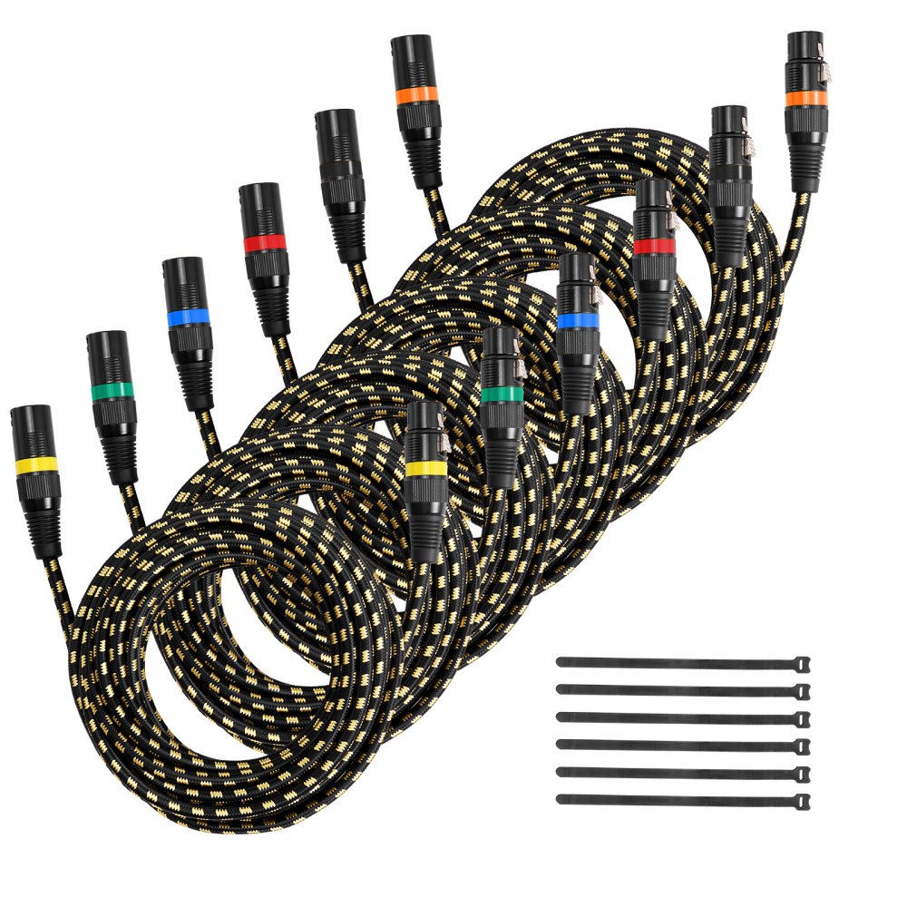 Καλώδιο VEVOR XLR 7,62 μ., Συσκευασία των 6, Θωρακισμένα Καλώδια Μικροφώνου DMX Αρσενικό σε Θηλυκό, Επιχρυσωμένα Καλώδια Μικροφώνου XLR 3 Ακροδεκτών, για Φωτισμό Σκηνής, Μικρόφωνα, Ενισχυτή, Μίκτη, Συστήματα Ηχείων Καλώδιο VEVOR XLR 7,62 μ., Συσκευασία των 6, Θωρακισμένα Καλώδια Μικροφώνου DMX Αρσενικό σε Θηλυκό, Επιχρυσωμένα Καλώδια Μικροφώνου XLR 3 Ακροδεκτών, για Φωτισμό Σκηνής, Μικρόφωνα, Ενισχυτή, Μίκτη, Συστήματα Ηχείων