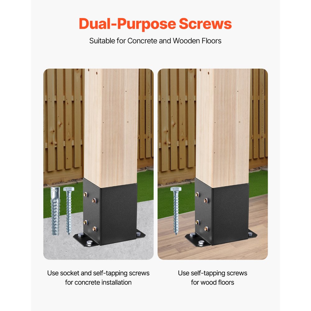 Βάση στύλου VEVOR 4x4 10 τεμάχια, Εσωτερικό μέγεθος 3,6x3,6 ίντσες / 91,44x91,44 mm Στηρίγματα στύλων, Βαρέων καθηκόντων στύλοι καταστρώματος από ανθρακούχο χάλυβα, Ξύλινες στηρίξεις στύλων για πλάκα βάσης στήριξης κιγκλιδώματος καταστρώματος Pavilion, Μαύρο Βάση στύλου VEVOR 4x4 10 τεμάχια, Εσωτερικό μέγεθος 3,6x3,6 ίντσες / 91,44x91,44 mm Στηρίγματα στύλων, Βαρέων καθηκόντων στύλοι καταστρώματος από ανθρακούχο χάλυβα, Ξύλινες στηρίξεις στύλων για πλάκα βάσης στήριξης κιγκλιδώματος καταστρώματος Pavilion, Μαύρο