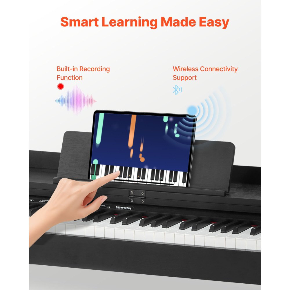 Ψηφιακό πιάνο VEVOR με βάρη, 88 πλήκτρα με πλήρη βάρη, ηλεκτρικό πληκτρολόγιο πιάνου με βάση επίπλωσης, τροφοδοτικό, τριπλό πεντάλ, 680 τόνοι, υποστήριξη ασύρματης σύνδεσης, με ακουστικά, για αρχάριους Ψηφιακό πιάνο VEVOR με βάρη, 88 πλήκτρα με πλήρη βάρη, ηλεκτρικό πληκτρολόγιο πιάνου με βάση επίπλωσης, τροφοδοτικό, τριπλό πεντάλ, 680 τόνοι, υποστήριξη ασύρματης σύνδεσης, με ακουστικά, για αρχάριους