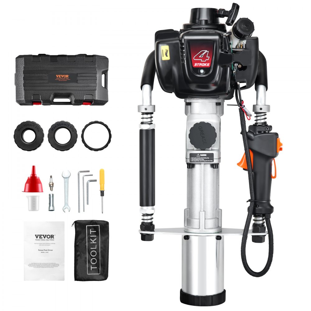 VEVOR 37,77cc βενζινοκίνητος οδηγός στύλου T, 4χρονος βενζινοκινητήρας, με κεφαλή οδήγησης 3 στύλων (45/55/88 mm), φορητός οδηγός στύλων 1000W για περιφράξεις αγροκτημάτων, ράντσων, βελτιώσεις δρόμων VEVOR 37,77cc βενζινοκίνητος οδηγός στύλου T, 4χρονος βενζινοκινητήρας, με κεφαλή οδήγησης 3 στύλων (45/55/88 mm), φορητός οδηγός στύλων 1000W για περιφράξεις αγροκτημάτων, ράντσων, βελτιώσεις δρόμων