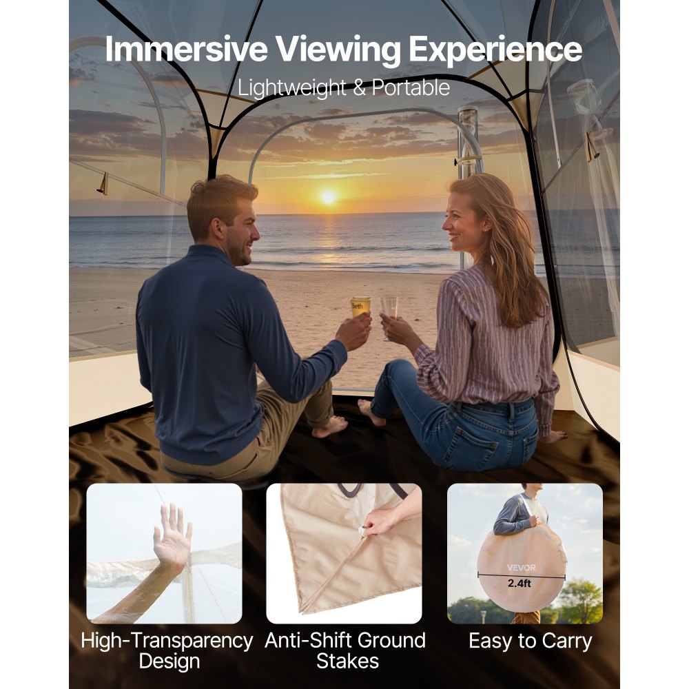 Σκηνή VEVOR Pop-up για αθλήματα, 1,83x1,83 μ. Διάφανη σκηνή με φούσκες για 2-4 άτομα, αδιάβροχη εξωτερική κάψουλα με πατάκι δαπέδου και κάλυμμα, σκηνές κήπου με θόλο, ιγκλού, στέγαστρο κάμπινγκ για εκδηλώσεις, ψάρεμα, επευφημίες Σκηνή VEVOR Pop-up για αθλήματα, 1,83x1,83 μ. Διάφανη σκηνή με φούσκες για 2-4 άτομα, αδιάβροχη εξωτερική κάψουλα με πατάκι δαπέδου και κάλυμμα, σκηνές κήπου με θόλο, ιγκλού, στέγαστρο κάμπινγκ για εκδηλώσεις, ψάρεμα, επευφημίες