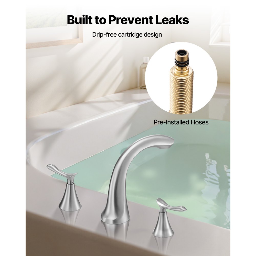 Βρύση μπανιέρας VEVOR Roman, Βρύση μπανιέρας με καταρράκτη 3 οπών, Σετ βρυσών μπανιέρας με λαιμόκοψη Gooseneck με 2 λαβές, Σετ βρυσών μπανιέρας για φροντίδα μωρού, Μπάνιο ενηλίκων, Βουρτσισμένο ανοξείδωτο ατσάλι, Υψηλό τόξο Βρύση μπανιέρας VEVOR Roman, Βρύση μπανιέρας με καταρράκτη 3 οπών, Σετ βρυσών μπανιέρας με λαιμόκοψη Gooseneck με 2 λαβές, Σετ βρυσών μπανιέρας για φροντίδα μωρού, Μπάνιο ενηλίκων, Βουρτσισμένο ανοξείδωτο ατσάλι, Υψηλό τόξο