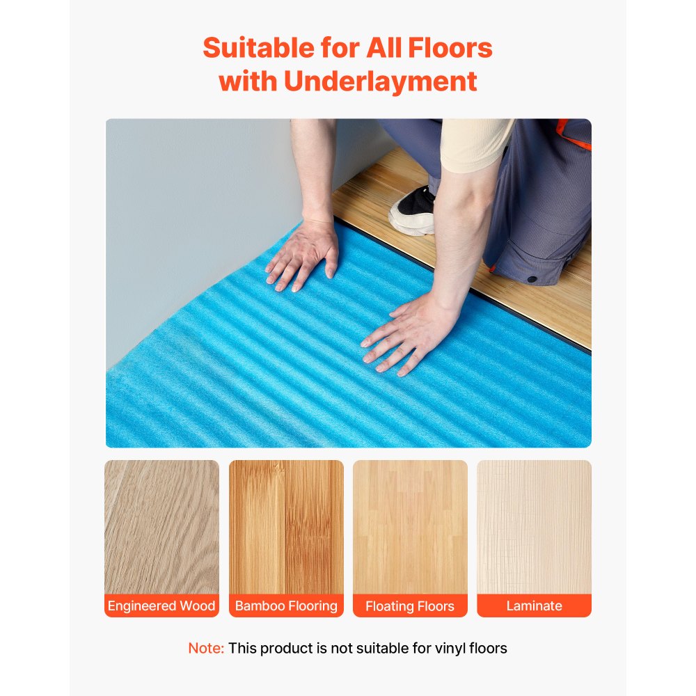 Υπόστρωμα δαπέδου VEVOR 18,6 m²/ρολό, 3 σε 1 επένδυση δαπέδου πάχους 3 mm με ταινία και φράγμα υδρατμών, αφρός EPE βαρέως τύπου με μπλε PE, ηχομόνωση και μείωση θορύβου, ιδανικό για laminate ξύλο Υπόστρωμα δαπέδου VEVOR 18,6 m²/ρολό, 3 σε 1 επένδυση δαπέδου πάχους 3 mm με ταινία και φράγμα υδρατμών, αφρός EPE βαρέως τύπου με μπλε PE, ηχομόνωση και μείωση θορύβου, ιδανικό για laminate ξύλο