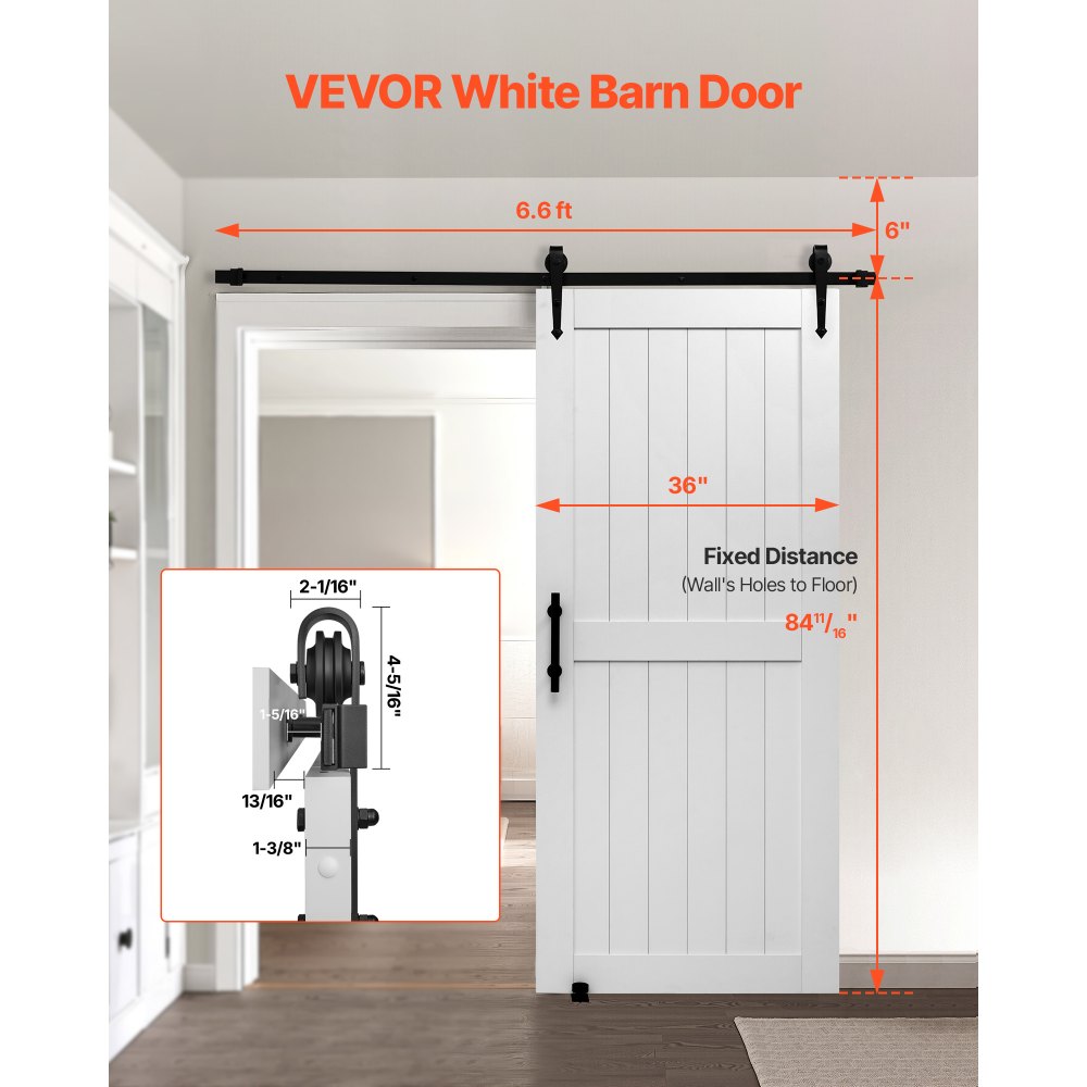 Συρόμενη Πόρτα Αχυρώνα VEVOR, 914 x 2134mm, Πάνελ MDF υψηλής αντοχής, Πόρτα Αχυρώνα με Κιτ Μηχανισμών, Αδιάβροχη Επιφάνεια PVC, Εύκολη Εγκατάσταση, Πλαίσιο H, Ομαλά και Αθόρυβα Συρόμενη για Σαλόνι, Μπάνιο Συρόμενη Πόρτα Αχυρώνα VEVOR, 914 x 2134mm, Πάνελ MDF υψηλής αντοχής, Πόρτα Αχυρώνα με Κιτ Μηχανισμών, Αδιάβροχη Επιφάνεια PVC, Εύκολη Εγκατάσταση, Πλαίσιο H, Ομαλά και Αθόρυβα Συρόμενη για Σαλόνι, Μπάνιο
