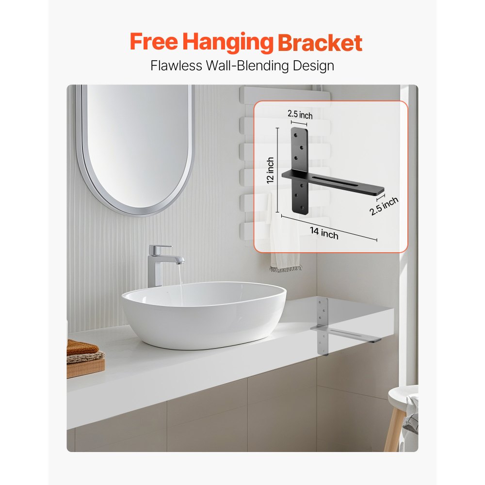 Βάσεις ραφιών VEVOR T 2 τεμάχια, χωρητικότητα βάρους 90 kg, 355,6 x 73,5 x 304,8 mm, Βάσεις ραφιών βαρέως τύπου από συμπαγές χάλυβα, Στήριγμα πάγκου με πλωτή βάση και βίδες Βάσεις ραφιών VEVOR T 2 τεμάχια, χωρητικότητα βάρους 90 kg, 355,6 x 73,5 x 304,8 mm, Βάσεις ραφιών βαρέως τύπου από συμπαγές χάλυβα, Στήριγμα πάγκου με πλωτή βάση και βίδες