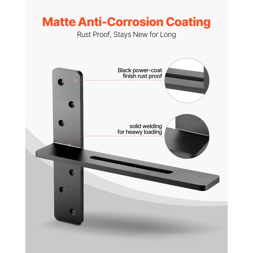 Βάσεις ραφιών VEVOR T 2 τεμάχια, χωρητικότητα βάρους 90 kg, 355,6 x 73,5 x 304,8 mm, Βάσεις ραφιών βαρέως τύπου από συμπαγές χάλυβα, Στήριγμα πάγκου με πλωτή βάση και βίδες Βάσεις ραφιών VEVOR T 2 τεμάχια, χωρητικότητα βάρους 90 kg, 355,6 x 73,5 x 304,8 mm, Βάσεις ραφιών βαρέως τύπου από συμπαγές χάλυβα, Στήριγμα πάγκου με πλωτή βάση και βίδες