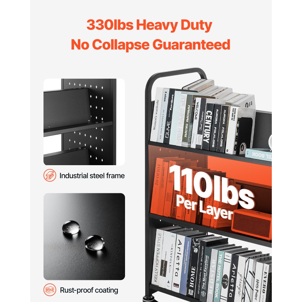 Τροχαίο καρότσι βιβλιοθήκης VEVOR, χωρητικότητας 150 kg, καρότσι βιβλιοθήκης 97 x 51,5 x 122,5 cm, ράφια διπλής όψης σε σχήμα W με κλειδώσιμες ρόδες 76,2 mm, καρότσι βιβλιοθήκης για ράφια σπιτιού, γραφείου και σχολείου, μαύρο Τροχαίο καρότσι βιβλιοθήκης VEVOR, χωρητικότητας 150 kg, καρότσι βιβλιοθήκης 97 x 51,5 x 122,5 cm, ράφια διπλής όψης σε σχήμα W με κλειδώσιμες ρόδες 76,2 mm, καρότσι βιβλιοθήκης για ράφια σπιτιού, γραφείου και σχολείου, μαύρο