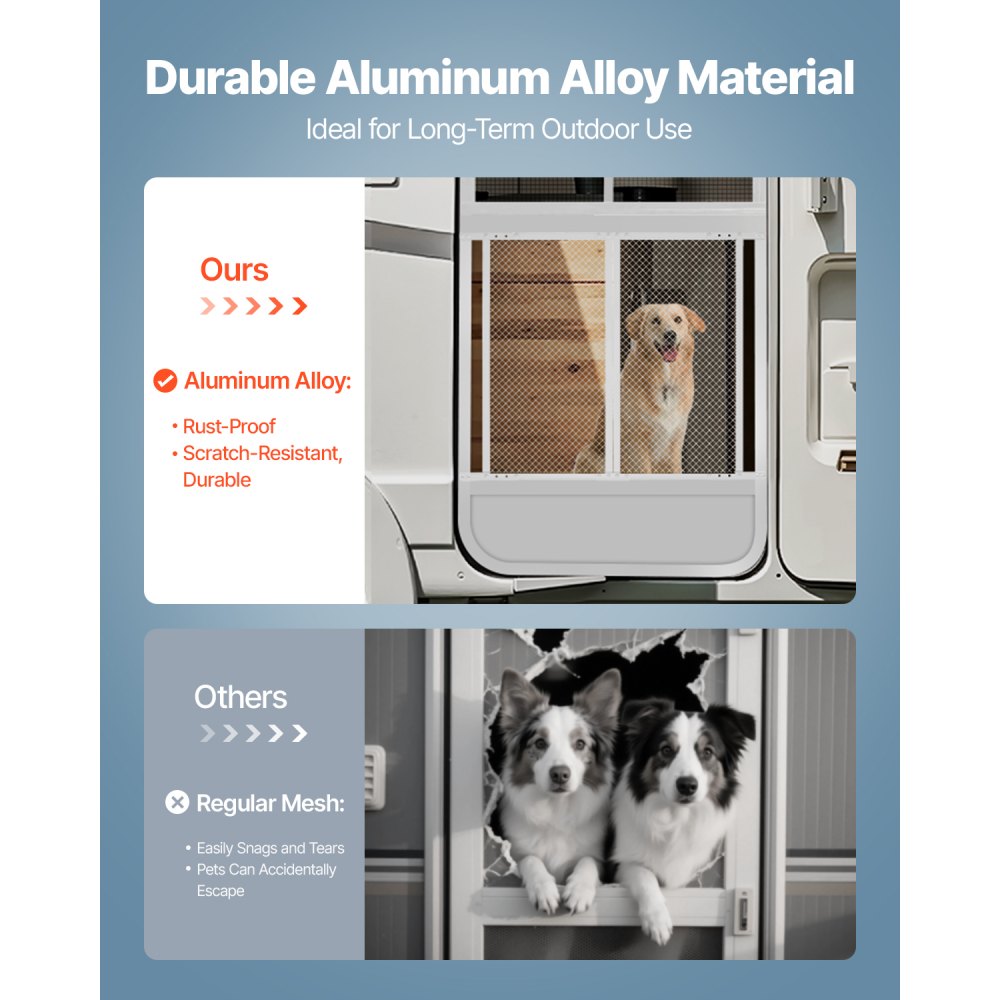 Προστατευτικό οθόνης πόρτας VEVOR RV, μάσκα πόρτας 660,4 x 609,6 mm, εύκολη εγκατάσταση και αποσυναρμολόγηση, ενισχυμένο αναπνεύσιμο προστατευτικό πλέγμα, προστατευτικό εισόδου τροχόσπιτου από κράμα αλουμινίου για προστασία κατοικίδιων, λευκό Προστατευτικό οθόνης πόρτας VEVOR RV, μάσκα πόρτας 660,4 x 609,6 mm, εύκολη εγκατάσταση και αποσυναρμολόγηση, ενισχυμένο αναπνεύσιμο προστατευτικό πλέγμα, προστατευτικό εισόδου τροχόσπιτου από κράμα αλουμινίου για προστασία κατοικίδιων, λευκό