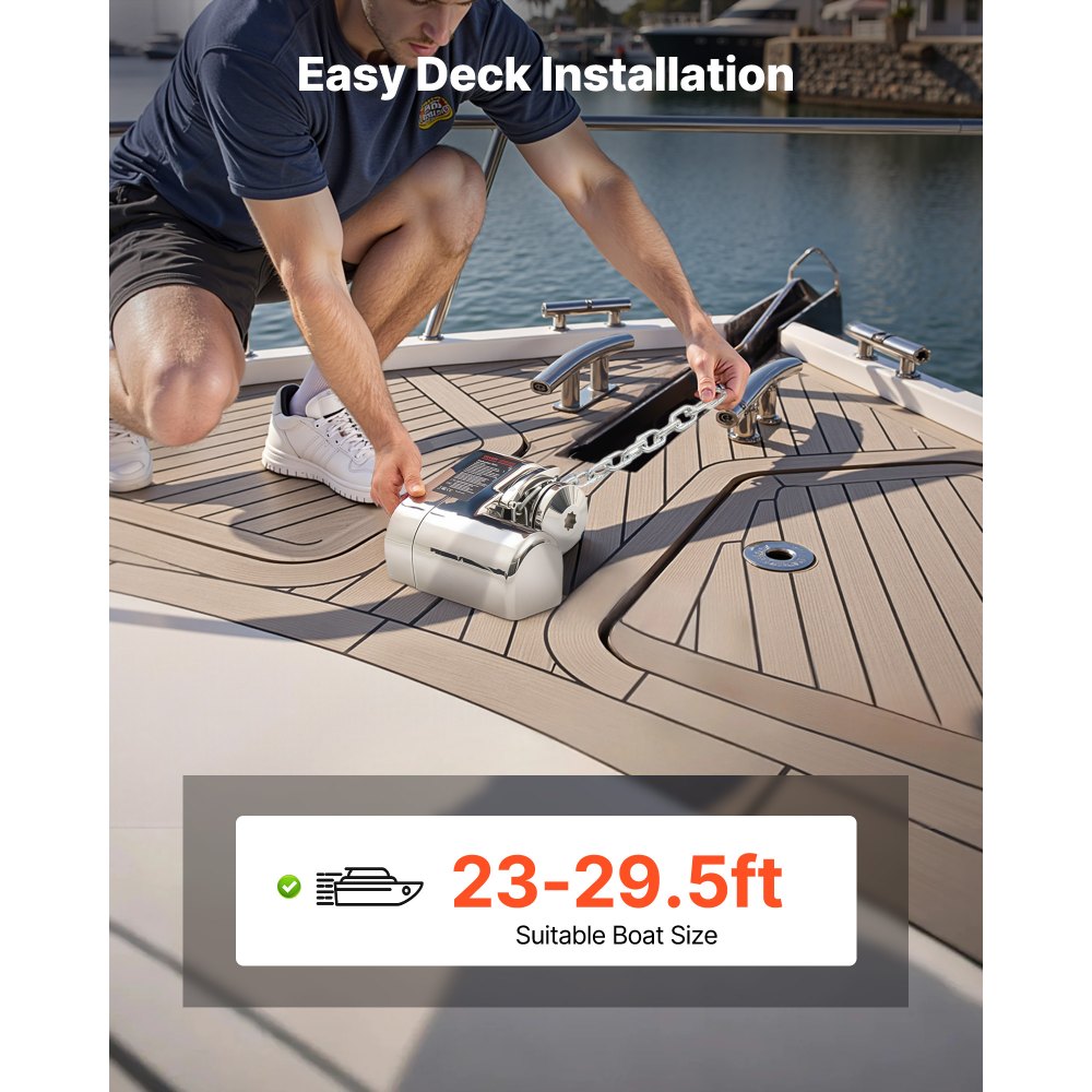 Οριζόντιο βαρούλκο ψαρέματος VEVOR, 12V DC 600W, Συστήματα αγκύρωσης βαρούλκου κατάλληλο για αλυσίδα 6,35 mm ή νάιλον σχοινί 14,3 & 15,9 mm, Μέγιστη έλξη 260 kg, κατασκευή από ανοξείδωτο χάλυβα 316, για σκάφη 7-9 m Οριζόντιο βαρούλκο ψαρέματος VEVOR, 12V DC 600W, Συστήματα αγκύρωσης βαρούλκου κατάλληλο για αλυσίδα 6,35 mm ή νάιλον σχοινί 14,3 & 15,9 mm, Μέγιστη έλξη 260 kg, κατασκευή από ανοξείδωτο χάλυβα 316, για σκάφη 7-9 m