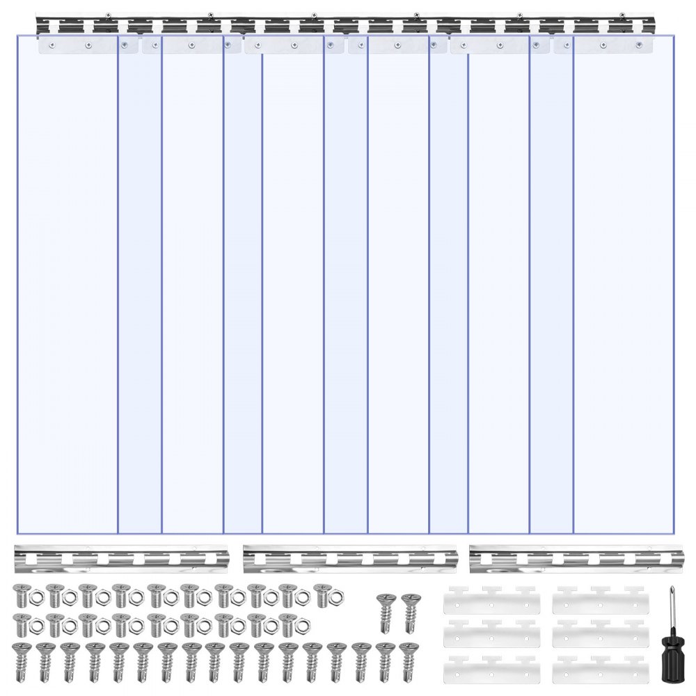 VEVOR Διαφανής Λωρίδα Κουρτίνας PVC, Ύψος 2,1 m x Πλάτος 0,9 m x Πάχος 2 mm, 6 τεμάχια Λωρίδες Κουρτίνας για Ψυγείο Κατάψυξης, Θερμομονωτικές Λωρίδες Πλαστικής Πόρτας για Αποθήκη, Κατάψυξη, Πόρτες Γκαράζ VEVOR Διαφανής Λωρίδα Κουρτίνας PVC, Ύψος 2,1 m x Πλάτος 0,9 m x Πάχος 2 mm, 6 τεμάχια Λωρίδες Κουρτίνας για Ψυγείο Κατάψυξης, Θερμομονωτικές Λωρίδες Πλαστικής Πόρτας για Αποθήκη, Κατάψυξη, Πόρτες Γκαράζ